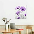 thumbnail image 2 of Nawypu Flowers Wall Art Canvas Pictures Purple Wildflowers Black and White Background  Canvas Art Blossom Contemporary Artwork for Home Decoration Office Kitchen Wall Decor, 2 of 4