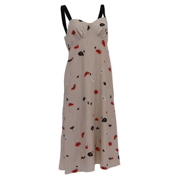 Pre-Owned Jason Wu Floral-Print Sleeveless Midi Dress in Multicolor Silk