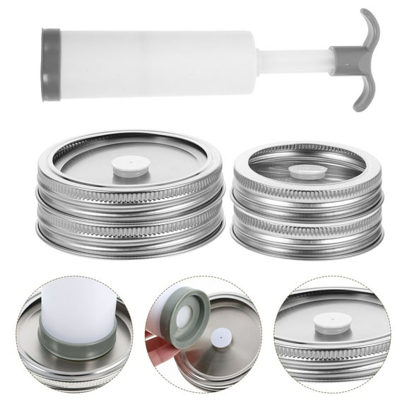 Hemobllo 5-Piece Jar Vacuum Sealer Kit with 304 Stainless Steel & ABS for Home Canning and Food Preservation