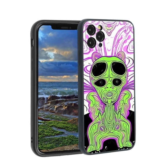 Compatible with iPhone 11 Pro Phone Case, Psychedelic-Trippy-Alien-Art-Visuals-Colours-15 Case Men Women, Flexible Silicone Shockproof Case for iPhone 11 Pro
