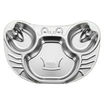 Lilixerw Stainless Steel Divided Plates,for Diet Food Control,Camping Dishes,Compact Serving Platter,Dinner Snack,3 Compartment Plate Silver