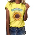 thumbnail image 1 of Pntutb Mujer Daisy Impresión Manga Corta Cuello Redondo Moda Casual Camiseta tops Pntutb Pntutb-7108, 1 of 3