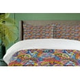 thumbnail image 4 of Ambesonne Floral Duvet Cover Sets, Hippie Aztec Tribal Boho, 2-Queen, Multicolor, 4 of 7