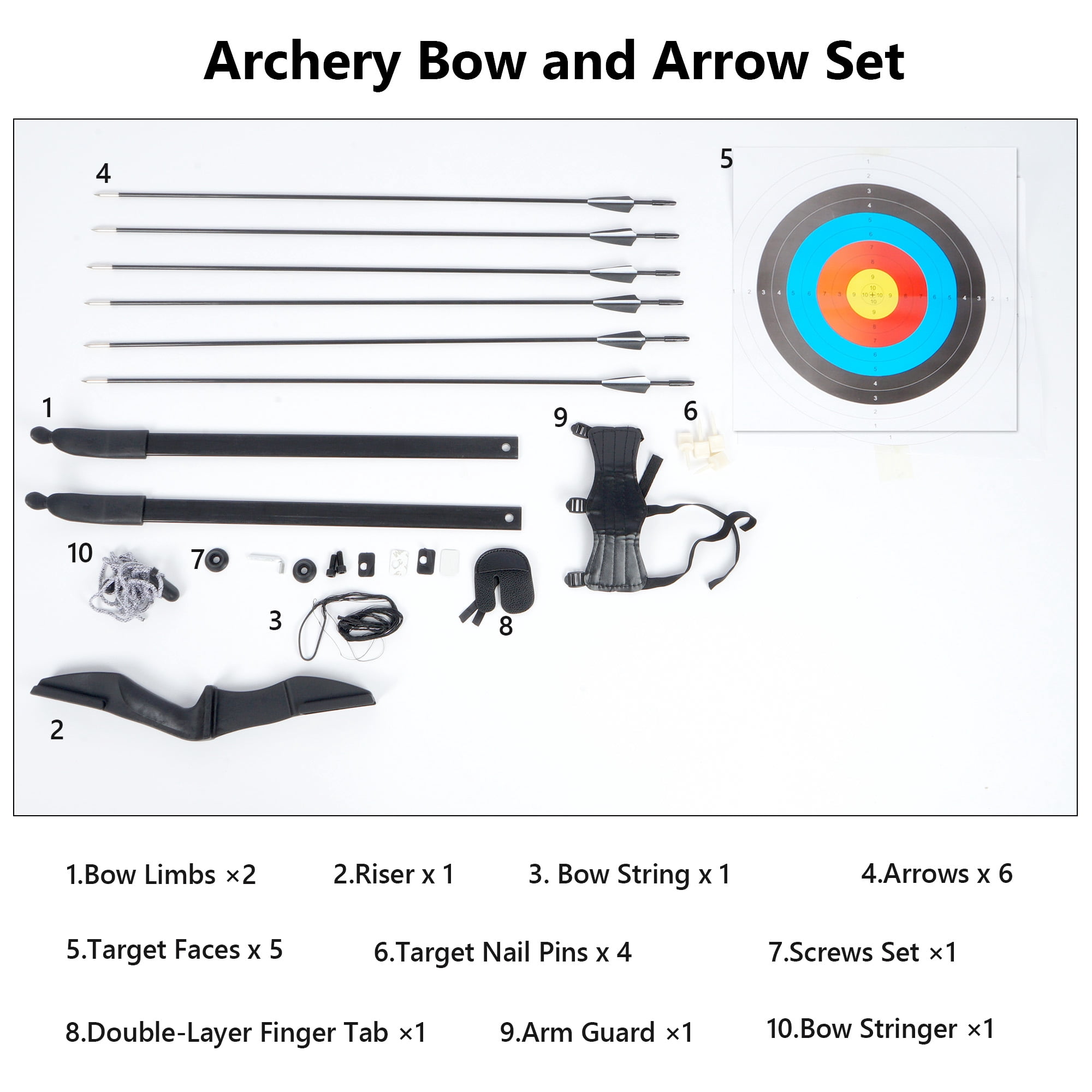 Petoto Bow and Arrow Set, 51" Recurve Bows for Adults/Beginners 30lbs, Archery Set for Left and Right Handed Outdoor Target Practice