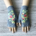 thumbnail image 2 of Clearance! Baberdicy Women Handmade Gloves Winter Hand Warmers Stylish Gloves Ladies Fingerless Gloves Warm Knitted Half Finger Sleeve Blue, 2 of 8