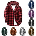 thumbnail image 6 of Purcolt Mens Hooded Flannel Shirts Lightweight Casual Plaid Drawstring Long Sleeve Button Down Jackets Lightweight Loose Fit Shacket Outerwear, 6 of 6