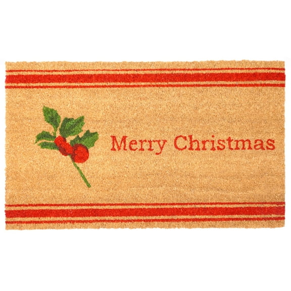 Calloway Mills 107541729 Merry Chirstmas Holly Berry Doormat 17" x 29"