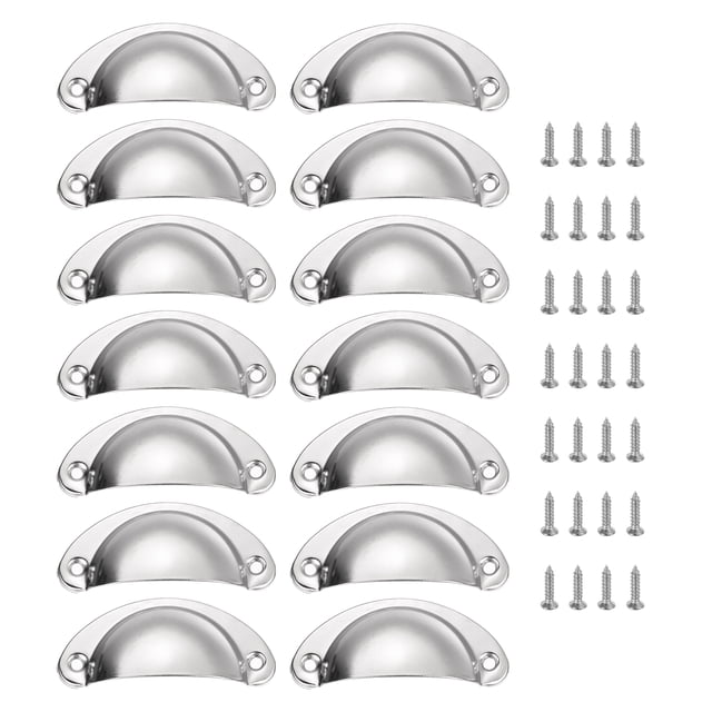 Uxcell 14 piezas de manija de cajón para muebles de cocina, tono plateado