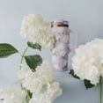 thumbnail image 6 of Thyme & Table 32oz Stainless Steel Luna Tumbler with Handle and Dual Straw Lid, White Hydrangeas, 6 of 8