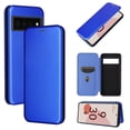 thumbnail image 1 of Case for Google Pixel 6 Magnetic Carbon Fiber Leather Folio Flip Case with Card Holder Kickstand, 1 of 5