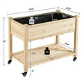 thumbnail image 6 of Yaheetech Raised Garden Bed Planter Box with Wheels for Outdoor, Wood, 6 of 12