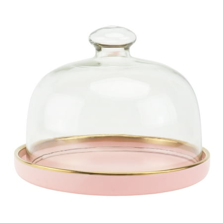 1 Set Cake Glass Cover Ceramic Tray Set Food Preservation Cover Cake Tray Set