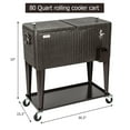 thumbnail image 2 of VINGLI 80 Quart Steel Rolling Ice Chest, Cooler Cart with Shelf, Bottle Opener, 2 of 6