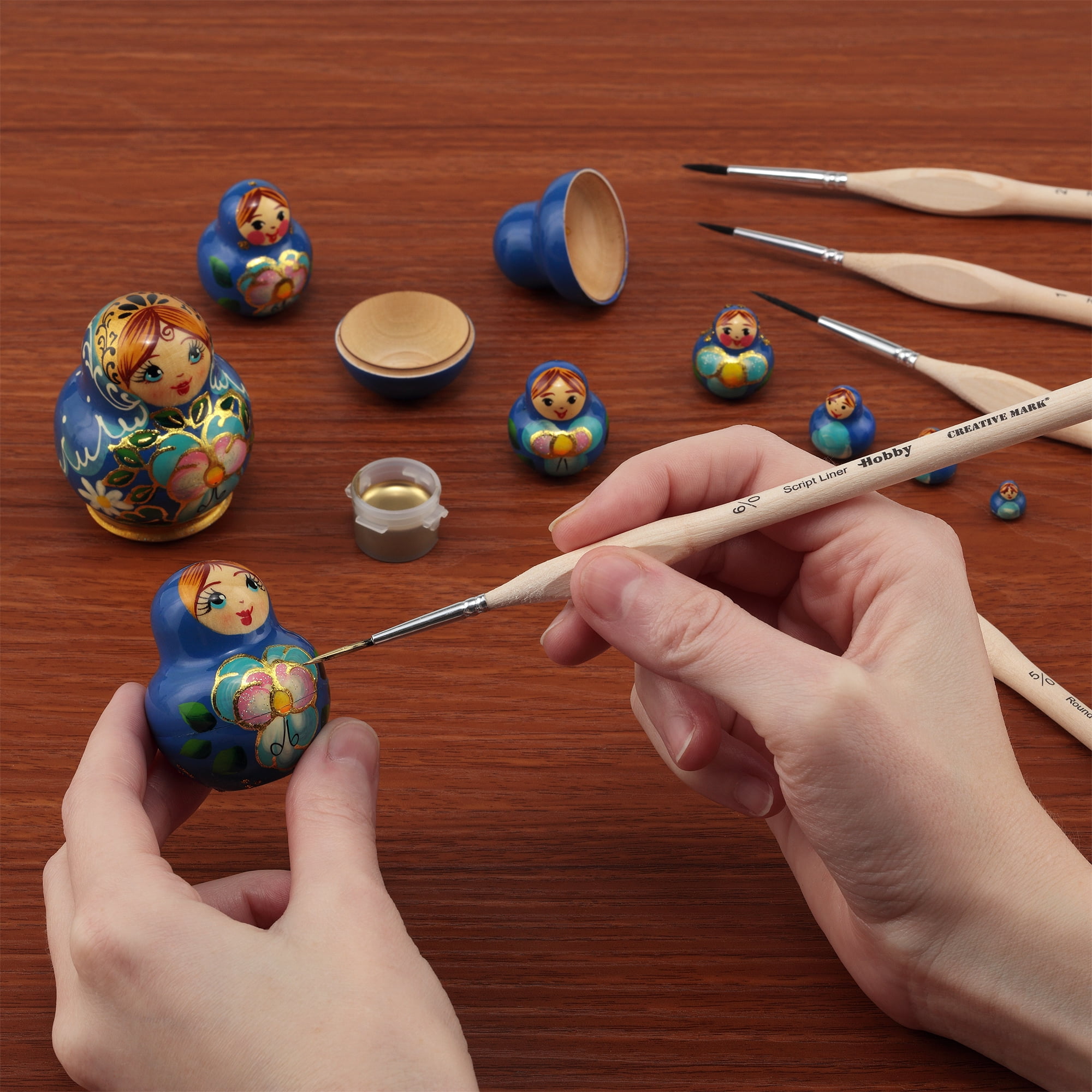Creative Mark Disposable Detail Brushes - 100 Pack - Disposable Hobby Brushes for One-Time Use Painting, Commissions, Miniatures, Crafts