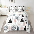 thumbnail image 2 of Manfei Teens Cartoon Tree Bedding Comforter Set 7-Piece, Rustic Winter Snowflake King Bedding Sets, Merry Christmas Theme Reversible Bed Sheets, Microfiber Bedroom Decor, 2 of 7