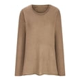 thumbnail image 4 of IROINID Chandail à Encolure Ronde pour Femme, Chandail en Tricot Uni Confortable Mi-Long à Manches Longues, 4 of 6