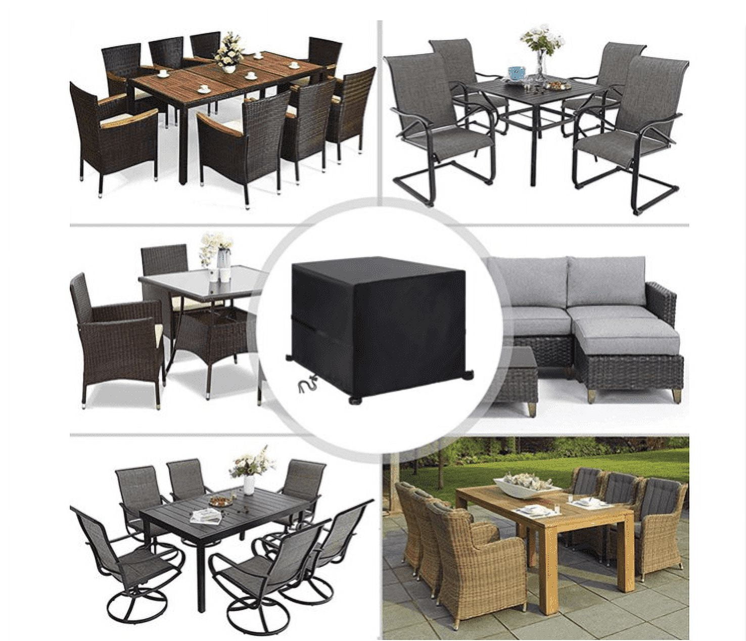 Garden Table Covers Waterproof Garden Furniture Cover Square Cover for Outdoor Furniture, Heavy Duty Outdoor Table Covers Patio Furniture Cover Waterproof ,Square Patio Table Cover- 126x126x74CM