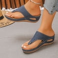 thumbnail image 4 of Dakaela Orthopedic Sandals for Women 2026 Wide Width Summer Slip on Beach Flip Flops Arch Support Dressy Casual Wedge Walking Shoes Size 6-10 Navy, 4 of 9