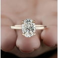 thumbnail image 6 of Cora Jewellery 3CT Hidden Halo Oval Moissanite Engagement Ring For Women, 18K Yellow Gold, 6 of 8