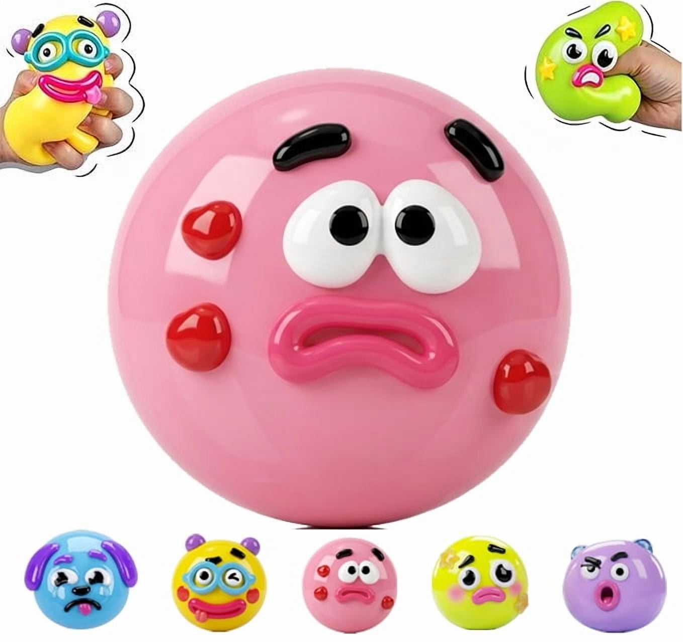 New Smushers Squishy, Curiosities Dog Face Swap Squishy, Soft Moldable Cute Slow Rise Squeeze Ball, Relaxing Sensory Fidget Fun Desk Accessory for Adults