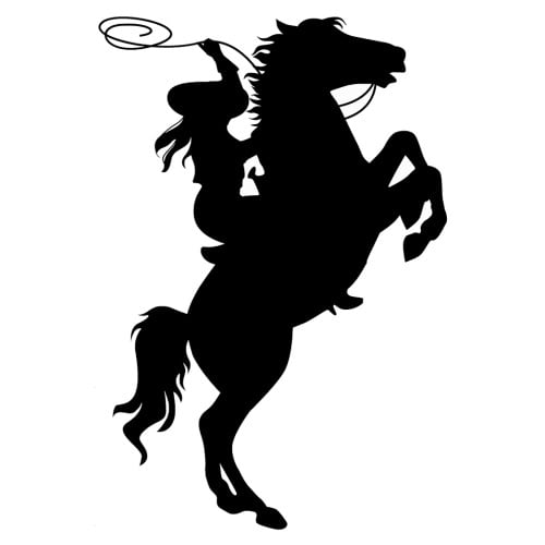 SS11207 Cowgirl Woman with Lasso on Horse Cardboard Cutout Standee Standup