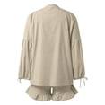 thumbnail image 4 of MAIHAN Linen Shorts Sets Women 2 Piece Outfits Button Down Shirt and Drawstring Shorts Women Shorts Sets Outfits Vacation Outfit Two Piece Outfit, 4 of 4