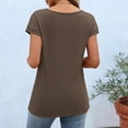 thumbnail image 4 of TaTaai Womens Short Sleeve Button Top 2025 Spring Summer Round Neck Solid Color Casual Blouse Base Layer Tee Lightweight Comfy Daily Beach Vacation Wear Gift, 4 of 6