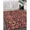 thumbnail image 2 of Ahgly Company Indoor Round Patterned Shocking Orange Area Rugs, 4' Round, 2 of 6