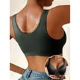 thumbnail image 3 of Ohufall Women's Front Closure Bra Lifting Soft Solid Color Underwear with Side Support Wireless Push-Up Adjustable Straps Bras,32C-40C, 3 of 4