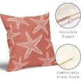 thumbnail image 3 of Beach Coral Starfish Pillow Covers 16X16 Inch Summer Nautical Coastal Ocean Decorative Pillow Cases Set of 2 Cotton Linen Throw Pillows Seasonal Home Decor for Sofa Couch Cushion Outdoor, 3 of 6