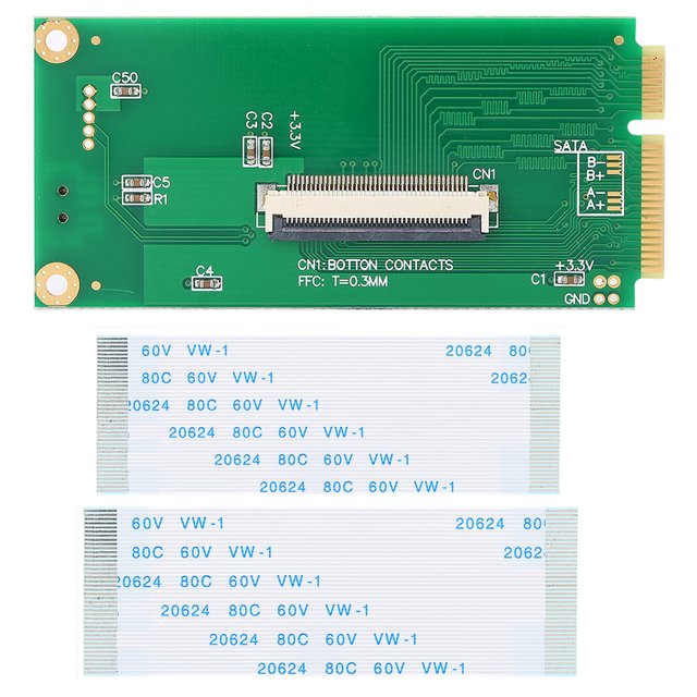 Tarjeta adaptadora PCI E a CE Tarjeta de transferencia PCI E a ZIF con cable plano flexible de 2 piezas