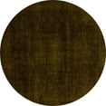 thumbnail image 1 of Ahgly Company Indoor Round Abstract Yellow Modern Area Rugs, 3' Round, 1 of 4