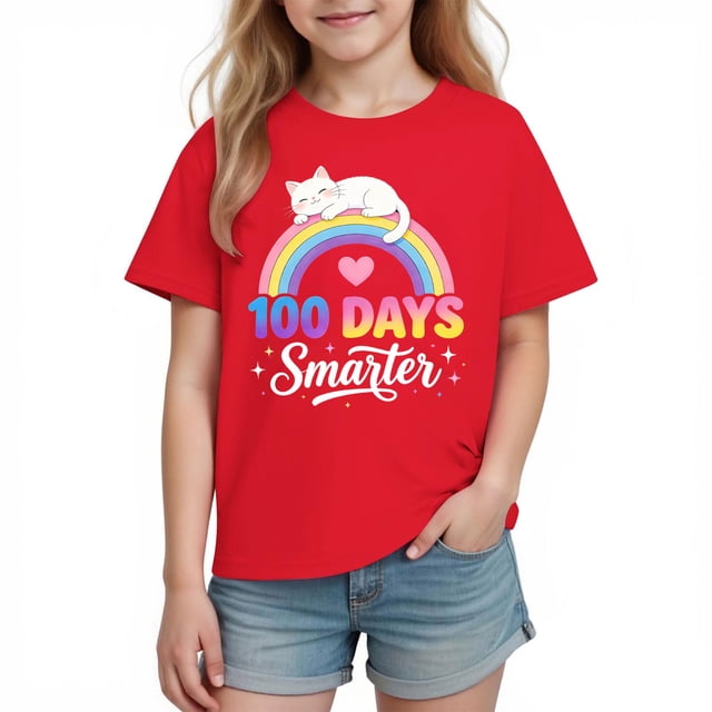 Camiseta de Manga Corta Linda Tops Niñas Niños Gráficos Camiseta de la Escuela Temporada Imprimir Tee para Niños