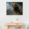 thumbnail image 2 of Nawypu Lion Roaring Dramatic Sky 21 Canvas Art - Home Decor Wall Art Print Poster Painting Large, 2 of 6