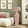 thumbnail image 4 of SHYFOY Pink Crushed Diamond Floor Vase 26.8" Tall Mirror Glass Large Vase for Dried Flower, 4 of 5
