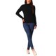 thumbnail image 2 of INSPIRAR CHIC Suéter de manga larga con cuello alto y puños esponjosos para mujer, casual, ajustado, talla XL, negro, 2 of 5