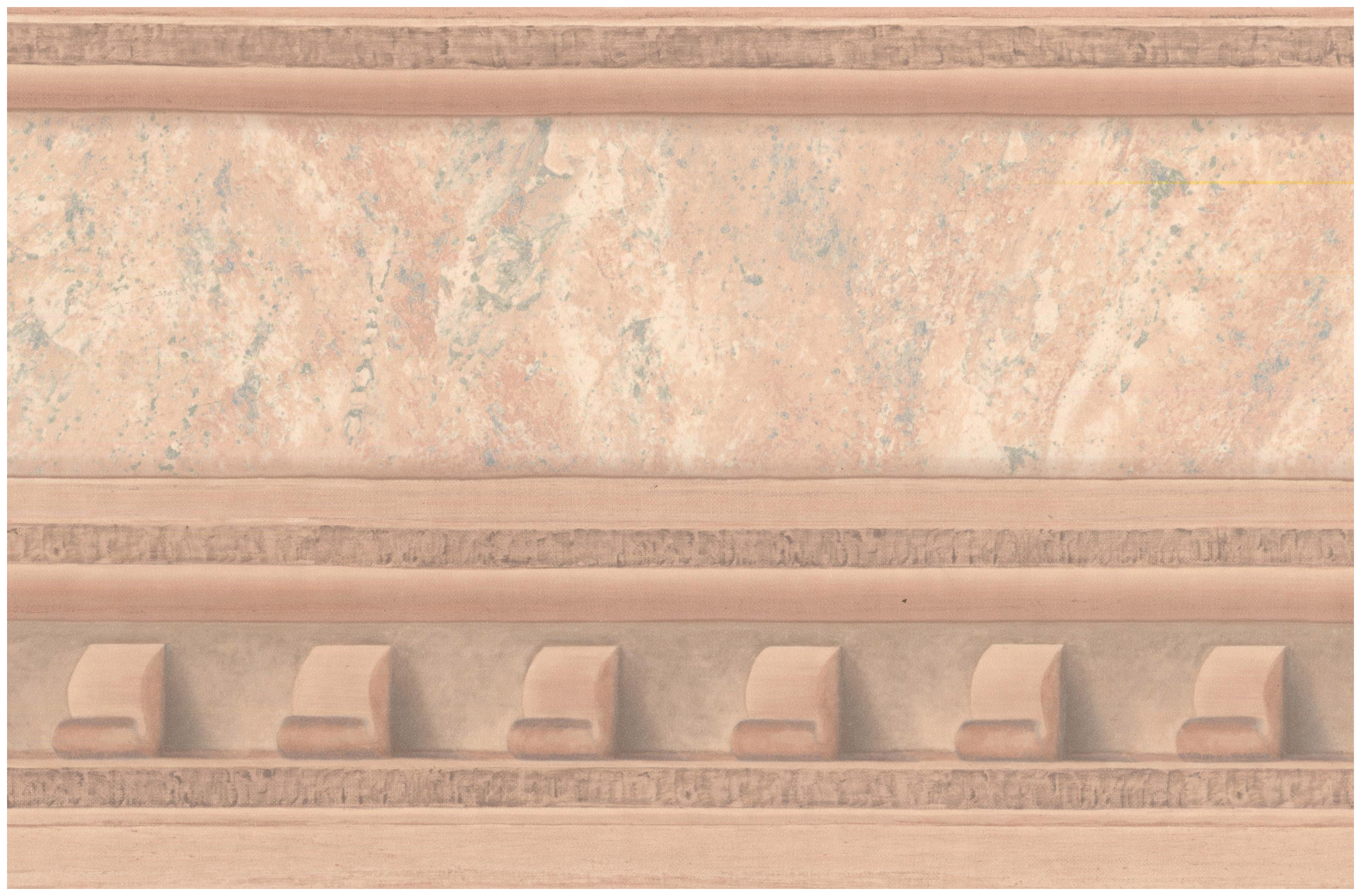 Prepasted Wall Border Victorian Faux Molding Light Orange Wallpaper