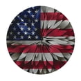 thumbnail image 4 of Orinice American Flag Star Spangled Design Round Table Cover Stain Resistant Washable for Indoor Outdoor Kitchen Dining Wedding Parties with Elastic Edge 100% Polyester Independence Day Theme 42-46, 4 of 8