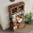 thumbnail image 5 of 63" Kitchen Bakers Rack with Storage, Freestanding Utility Shelves Storage Shelf 5-Tier Industrial Microwave Stand with Charging Station, Cabinets & Open Shelves, Farmhouse Coffee Bar Cabinet, 5 of 7