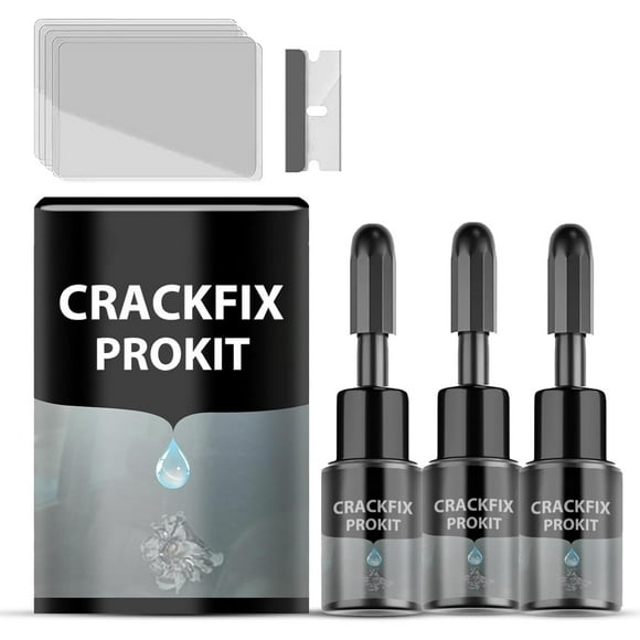 CrackFix Pro Kit, Windshield Crack Repair Kit, Car Glass Chip & Crack Fix Solution, Easy DIY Auto Glass Repair Kit for Cracks, Chips, and Bulls-Eyes on Windshields
