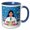 Blue/White, variant on 3drose, a Woman Chemistry Scientist. Merry Christmas. Artsy Greeting Card, 11oz Two-tone Green Mug