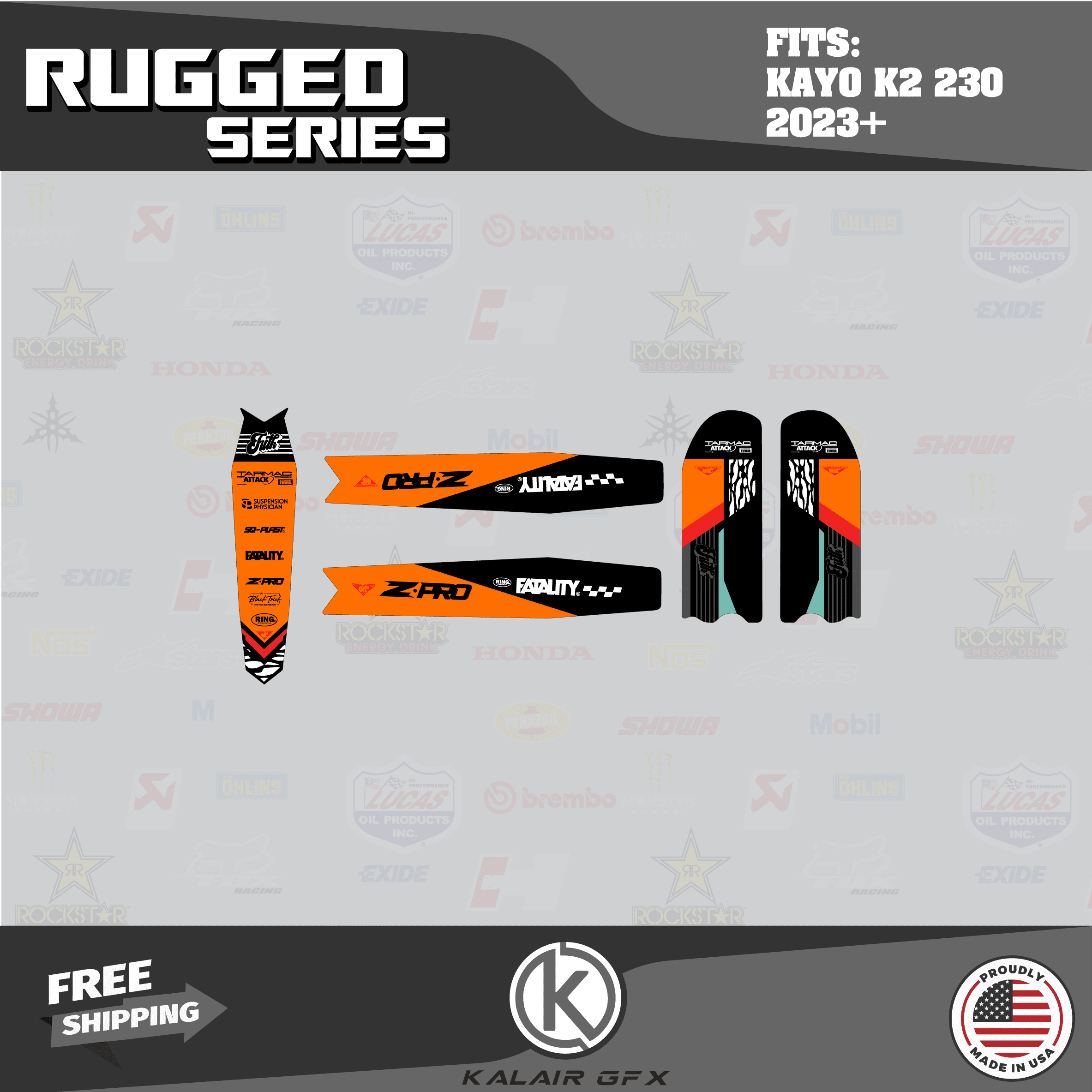 Kalair GFX Graphics Kit for Kayo K2 230 (All Years) Rugged