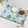 thumbnail image 3 of Boho Retro Floral Pet Feeding Mat-Absorbent Pet Placemat for Food and Water Bowl, with Waterproof Rubber Backing, Quick Dry Water Dispenser Mat for Dog and Cat (16"x24"), 3 of 6