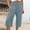 Navy, variant on AKAFMK Capri Pants for Women Casual Summer Cotton Linen Pants Loose Elastic Waist Capris Trousers Wide Leg Cropped Pants Green