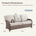 thumbnail image 2 of Outdoor Patio Sofa, 75" Wicker Patio Couch, Deep Seat Outdoor Couch with 5" Thick Cushions, All Weather PE Rattan Outdoor Sofa, Comfortable Patio Furniture for Backyard Porch Garden, Beige, 2 of 7