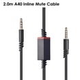 thumbnail image 3 of 2M Replacement Audio Cable for Astro A40/A10 Headsets, Nylon Braided Cord with Inline Mute Control, Compatible with PS5/PS4 Controller and PC, Black, 3 of 5