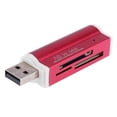thumbnail image 1 of 1 Lector de Tarjetas de Memoria USB2.0 4 en Multi para SD/SDHC/Mini SD/MMC/TF Rojo, 1 of 6