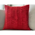 thumbnail image 6 of The HomeCentric Cushion Covers For Couch, Pack of 2, 22x22 inch (55x55 cm) Pillow Cover, Red Pillows Cover, Pintucks Solid Color Pillow Cases, Faux Suede Throw Pillow Covers, Solid - Red Wind Folds, 6 of 7