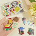 thumbnail image 3 of 1 Set 30Pcs 15 Styles Teachers' Day Theme Printed Transparent Acrylic Pendants Mixed Shapes 27~52x24~40x2~2.5mm Hole: 1.6~1.8mm 2pcs/style, 3 of 5