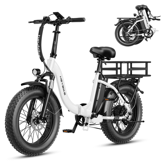 Heybike Ranger 2.0 Electric Bike for Adults, 1400W Peak Motor Foldable Ebike with 48V 600Wh Removable Battery, 20" Fat Tire All-Terrain Electric Bicycle with Front Suspension, UL 2849